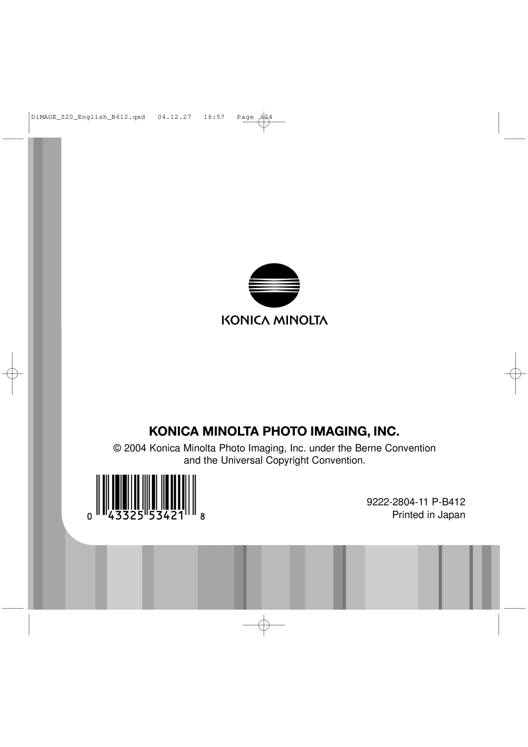 Konica Minolta instruction manual DiMAGEZ20EnglishB412.qxd 04.12.27 1657 