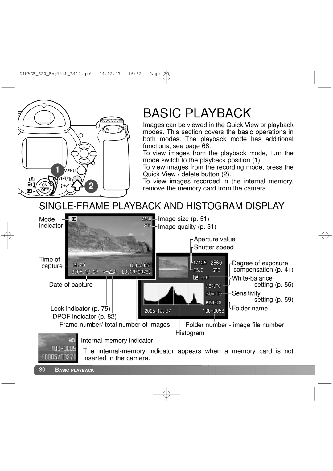 Konica Minolta Z20 instruction manual Basic Playback 