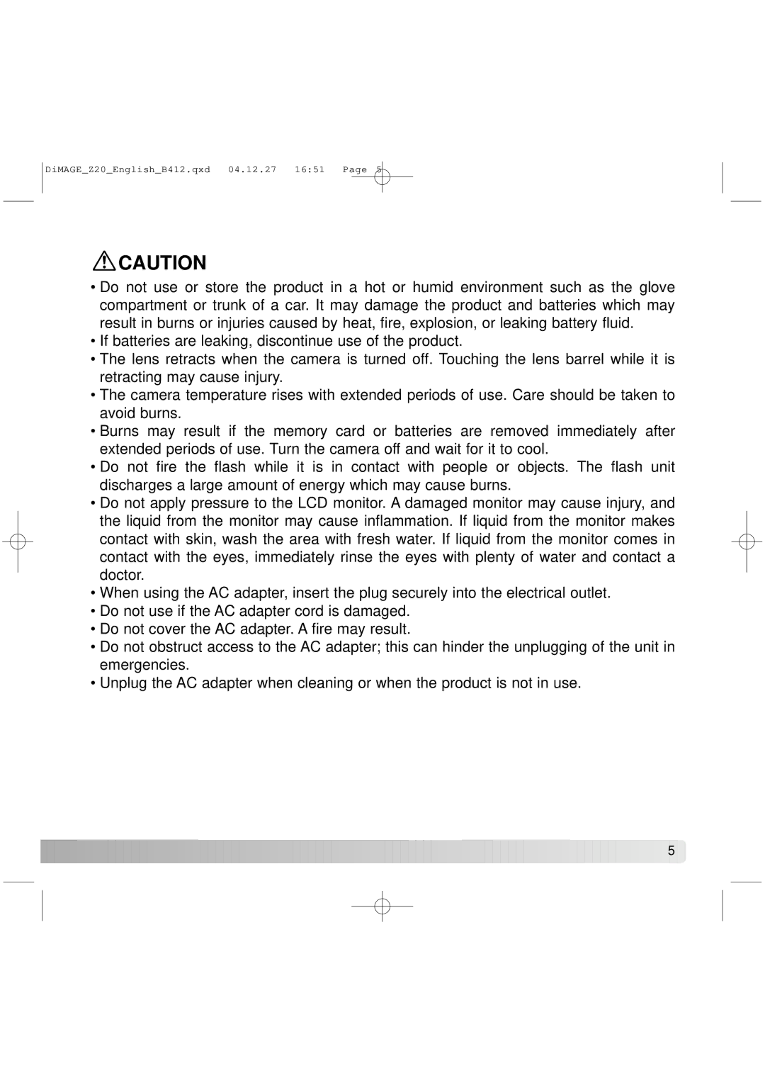 Konica Minolta instruction manual DiMAGEZ20EnglishB412.qxd 04.12.27 1651 