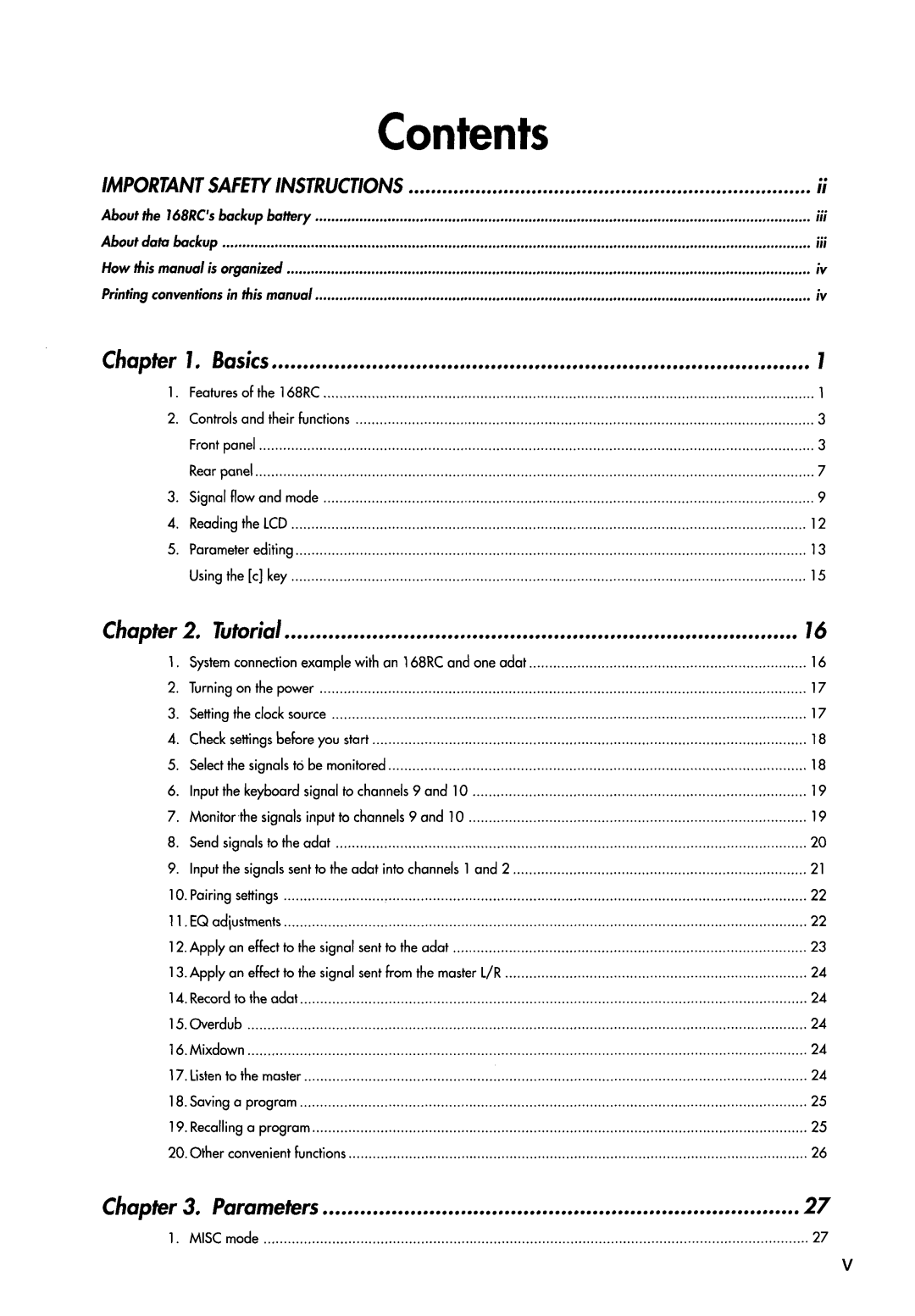 Korg 168RC manual 