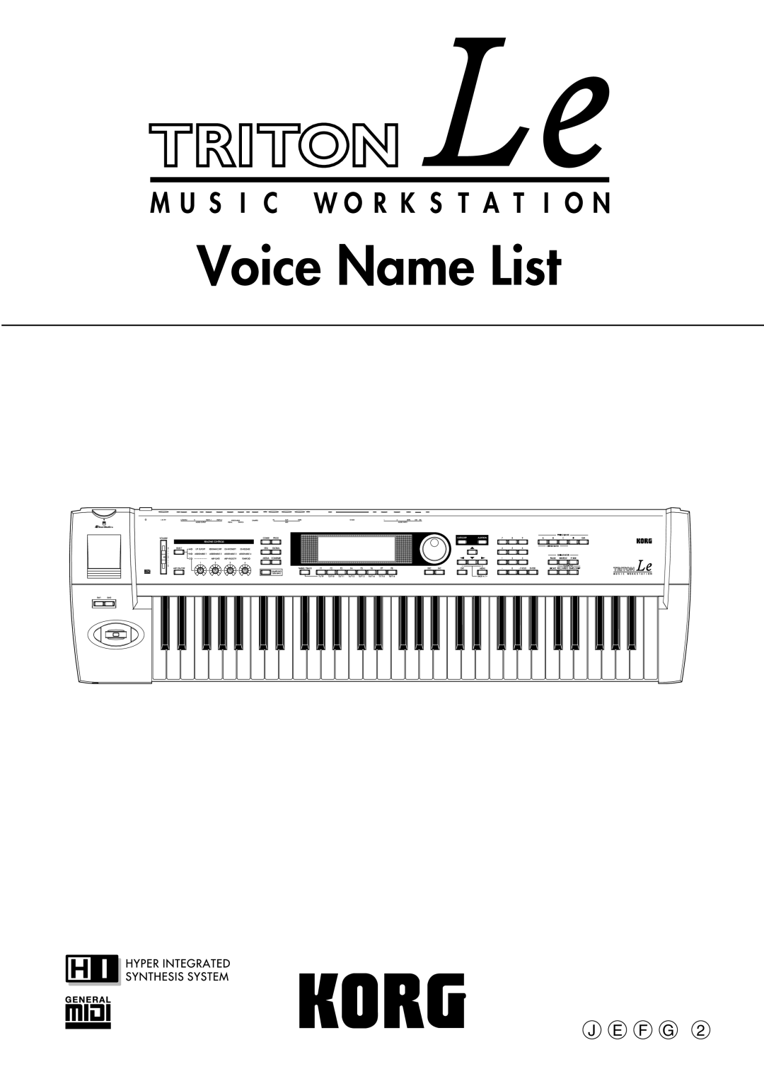 Korg 2GFEJ manual F G 