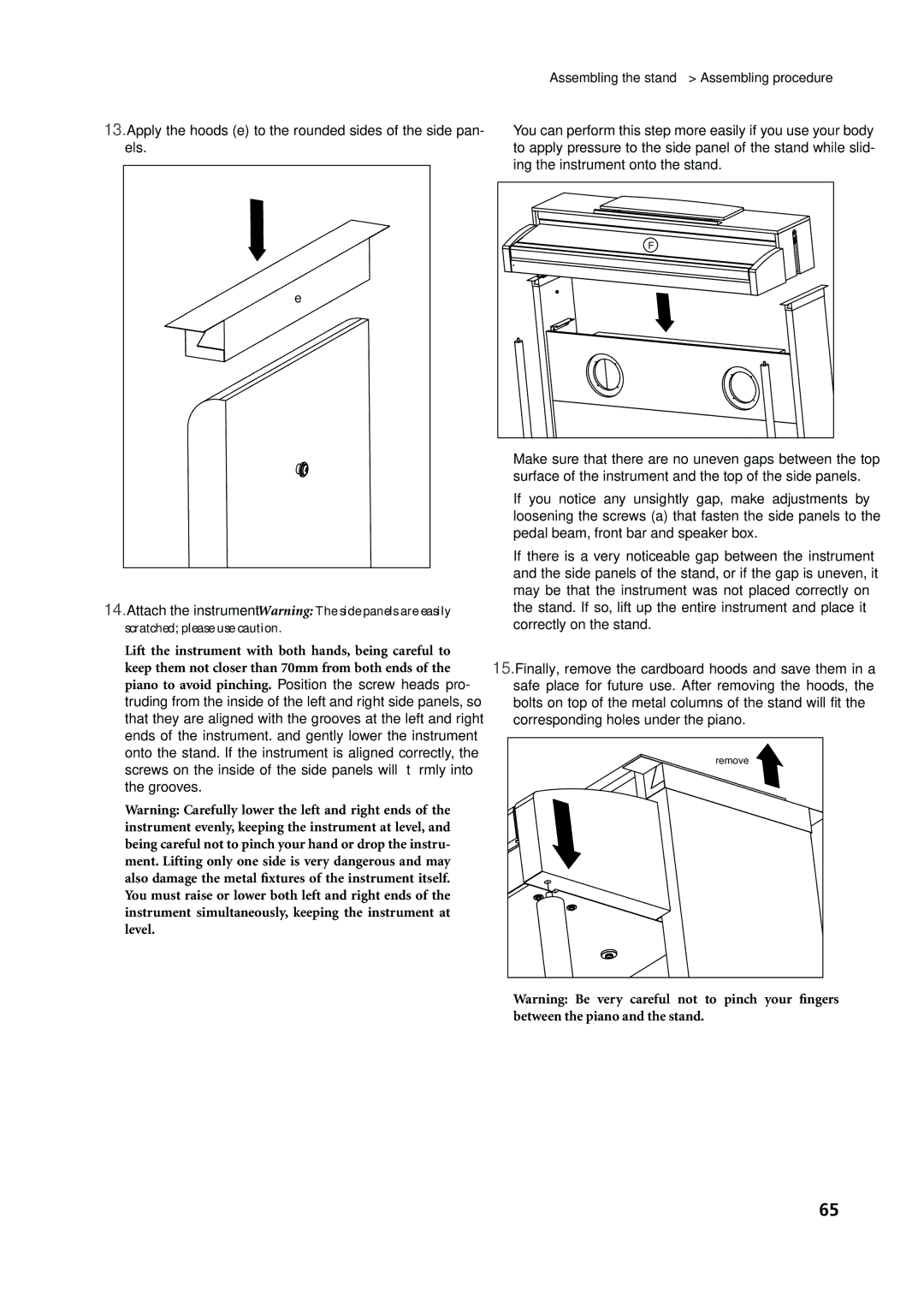 Korg C-720 user manual Remove 