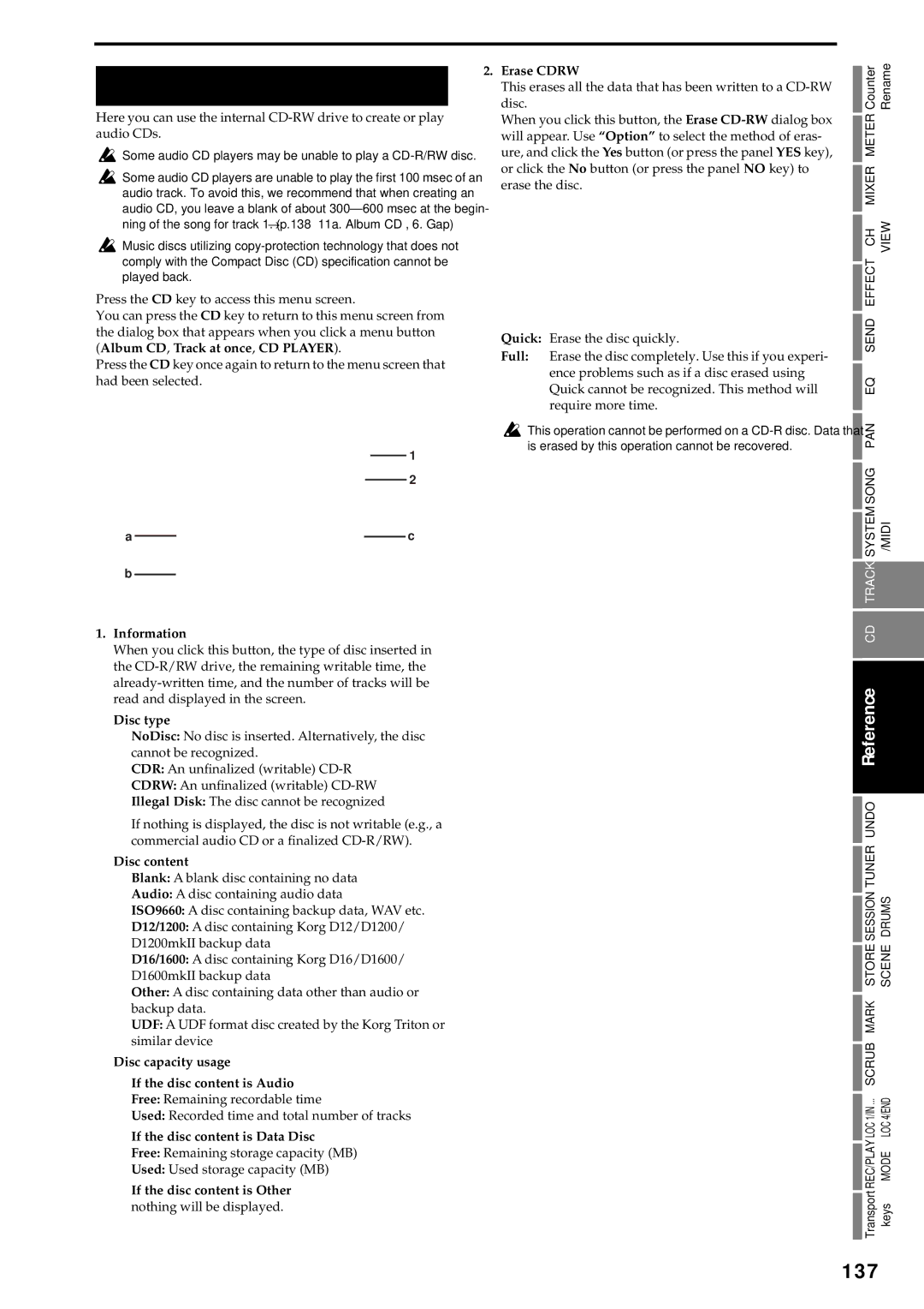 Korg D3200 owner manual 11. CD, 137 