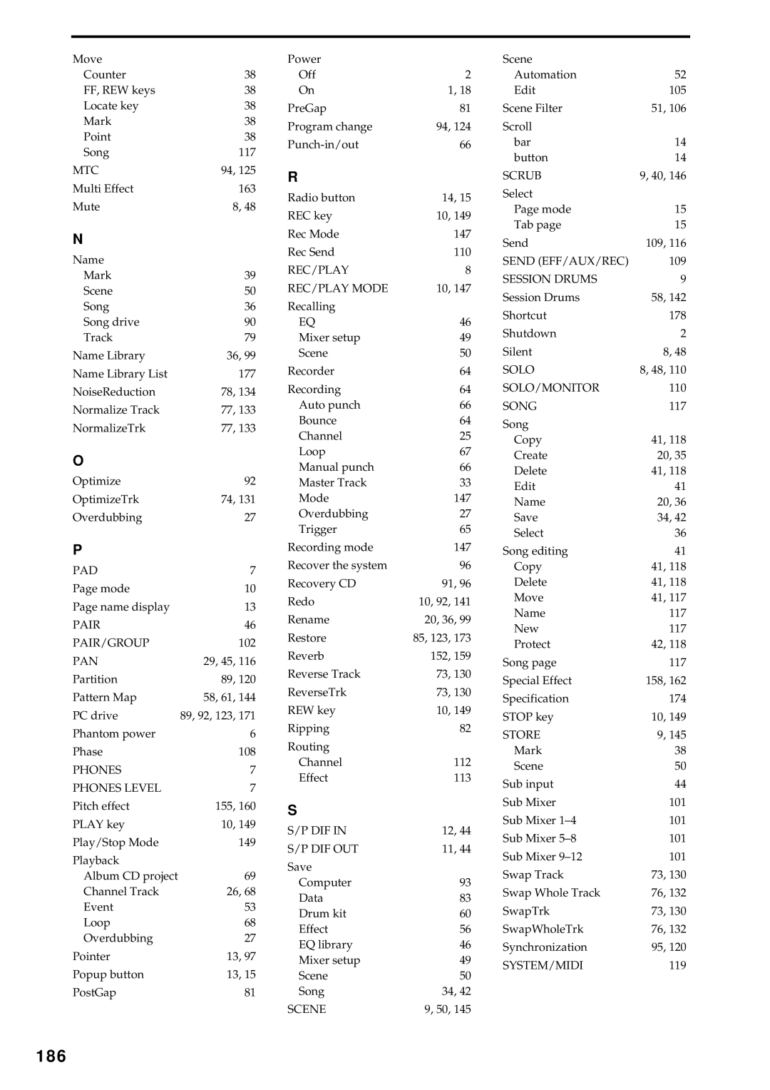 Korg D3200 owner manual 186, REC/PLAY Mode 