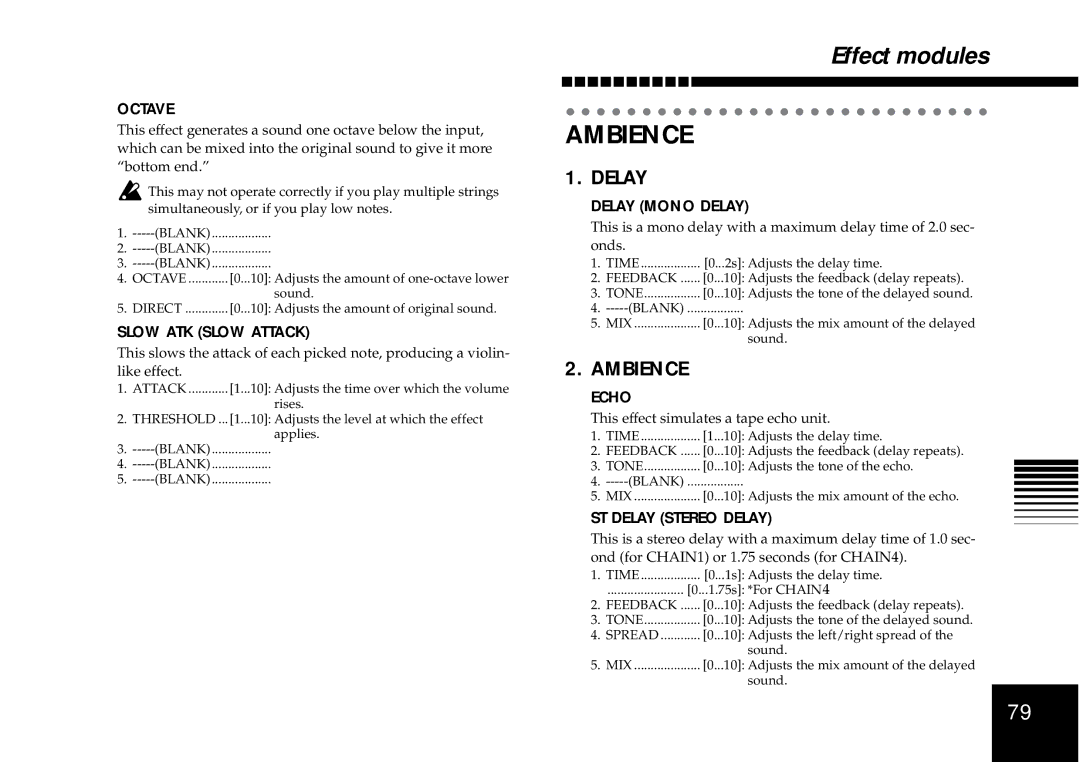 Korg D4 owner manual Ambience 