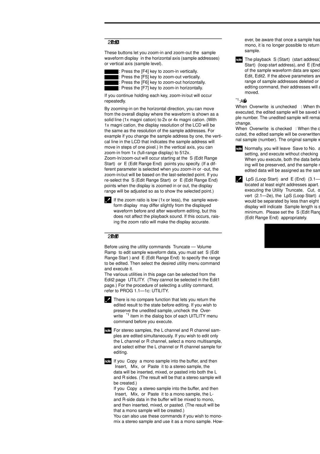 Korg Electric Keyboard manual 2d Zoom, About Overwrite 