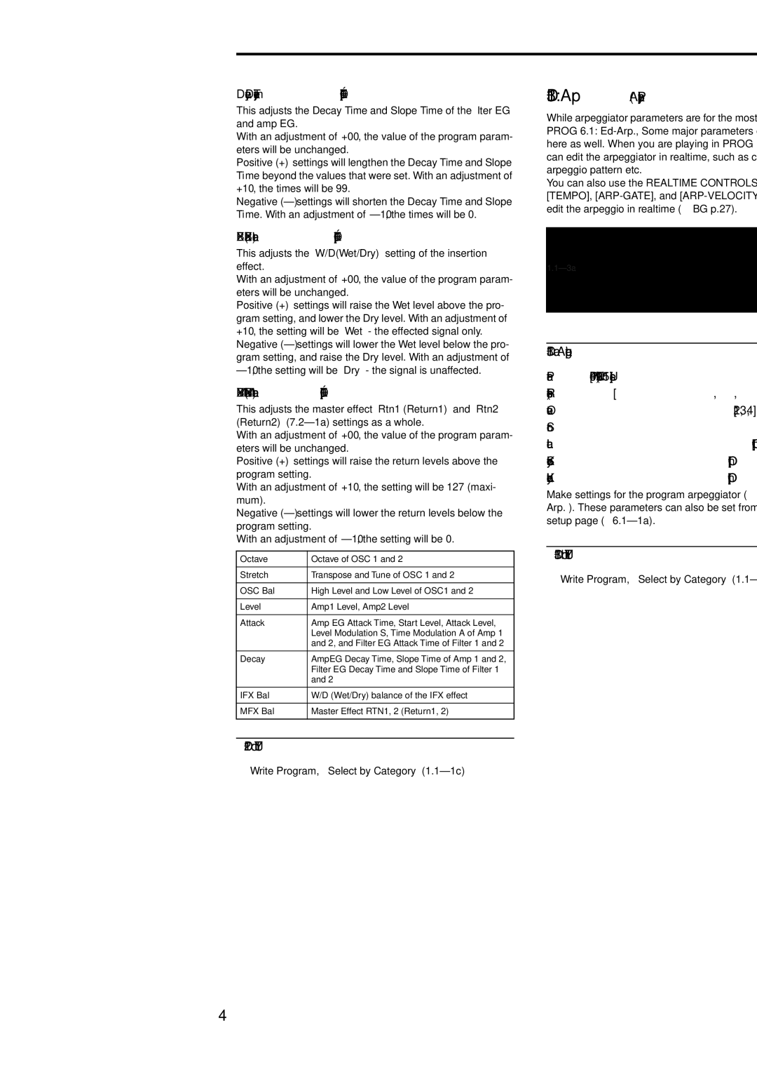 Korg Electric Keyboard manual Arp Arp. Play, 2c Utility, 3a Arpeggiator, 3b Utility 