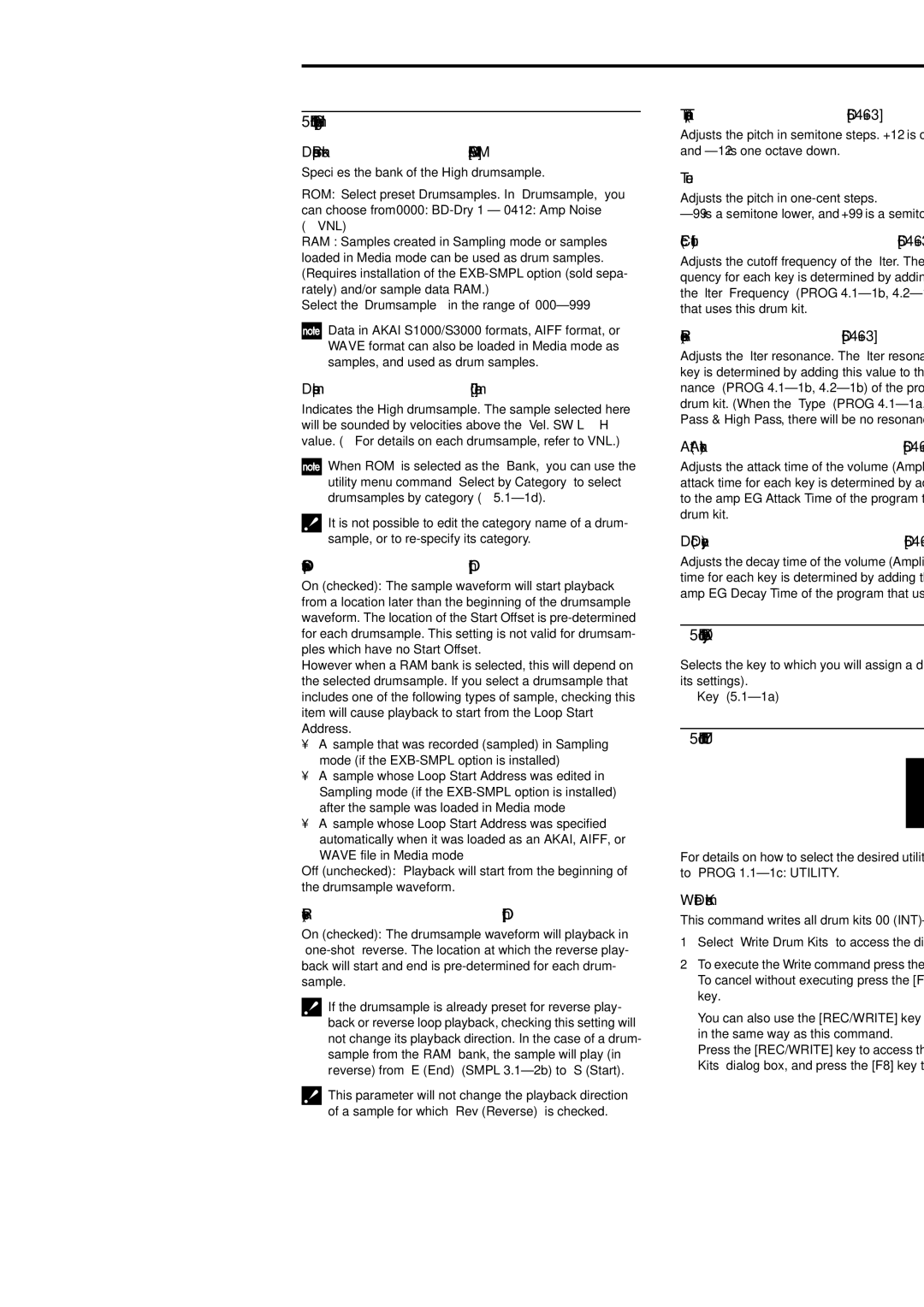 Korg Electric Keyboard manual 133, 1b High High Sample, 1c Key-, Key+ 