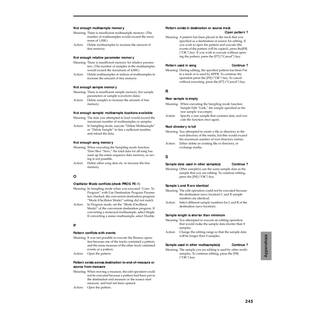 Korg Electric Keyboard manual 245 