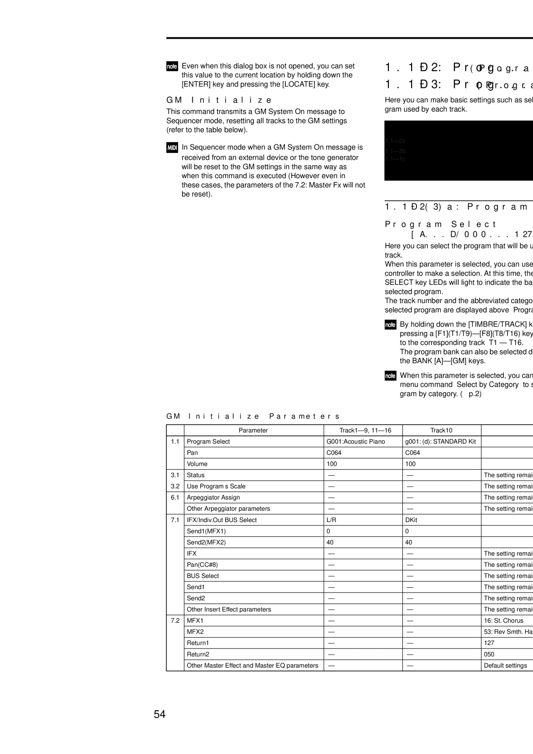 Korg Electric Keyboard manual Prog...8 Program T01...08 Prog...16 Program T09...16, 23a Program, GM Initialize 