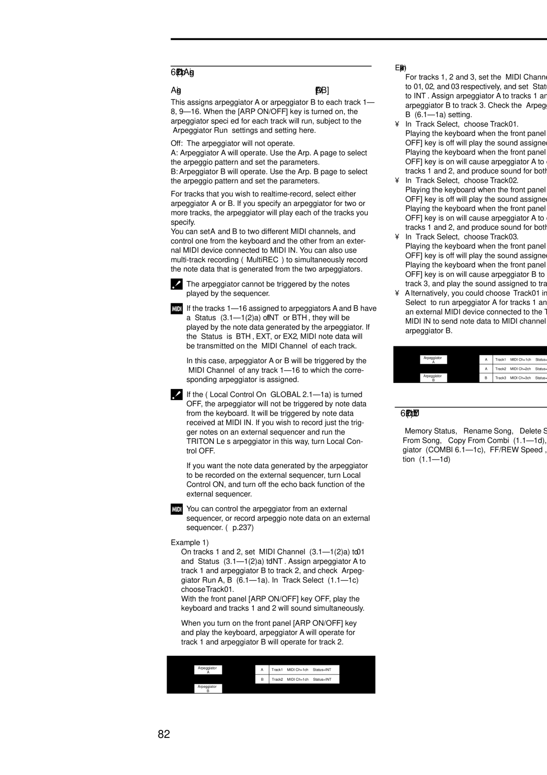 Korg Electric Keyboard manual 12b Assign, Example 