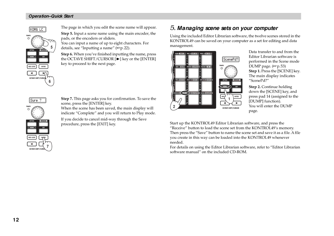 Korg KONTROL49 owner manual Managing scene sets on your computer 