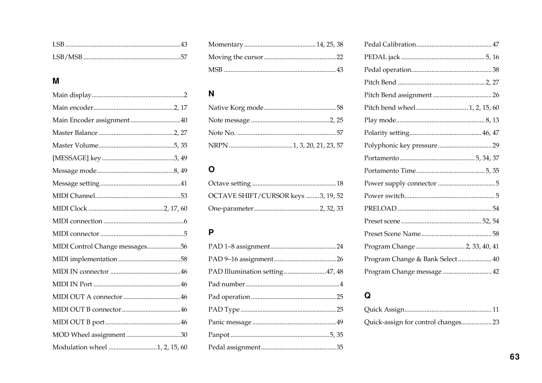 Korg KONTROL49 owner manual Nrpn 