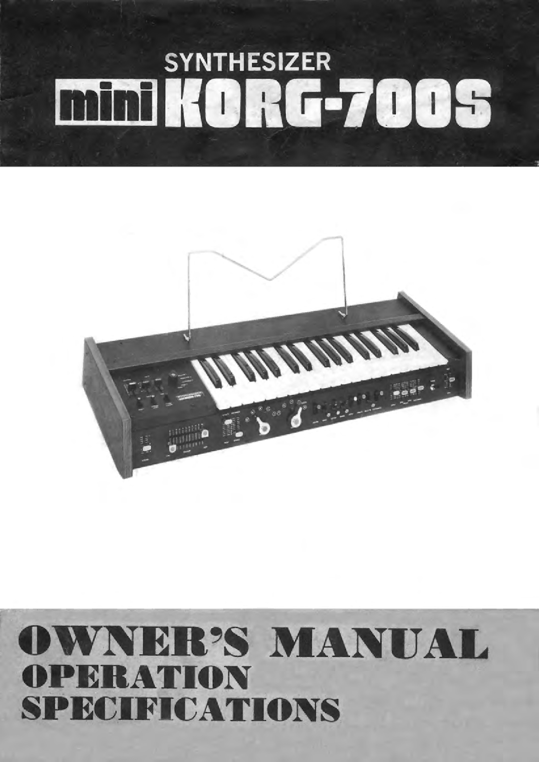 Korg KORG-700S manual 