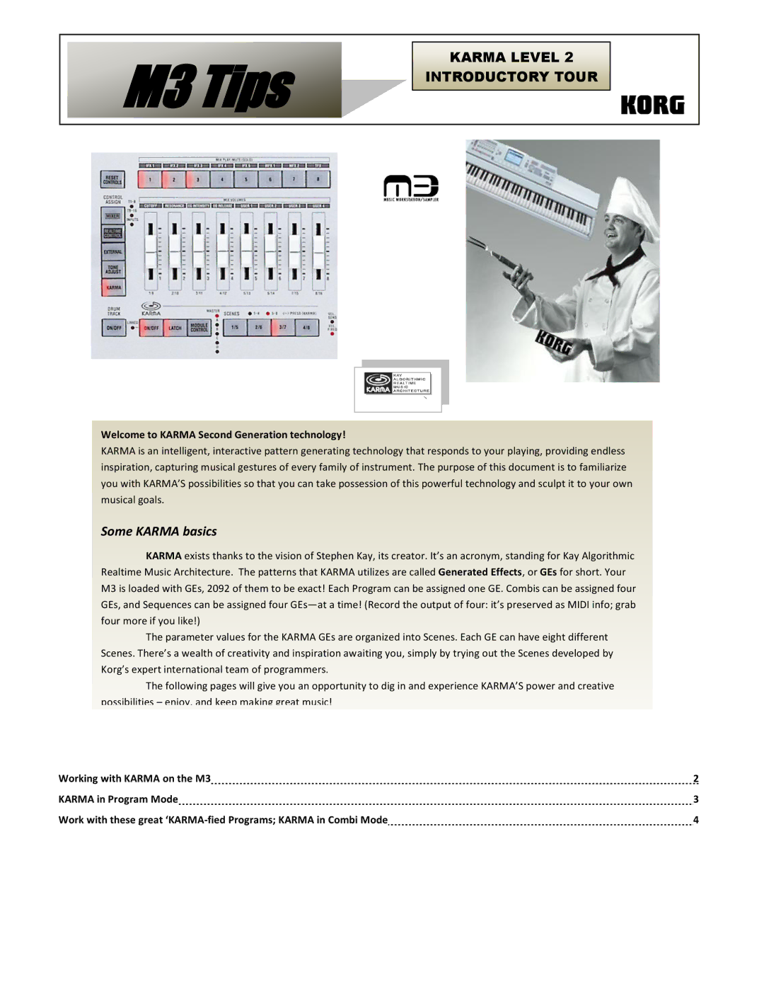 Korg M3 Tips manual 