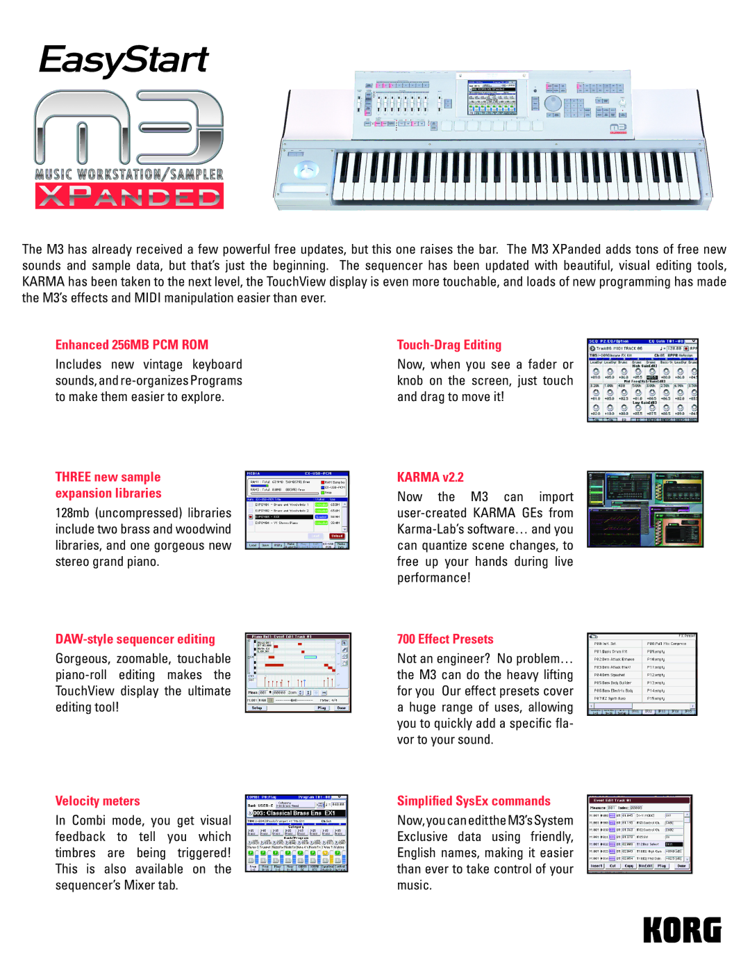 Korg M3 manual EasyStart 