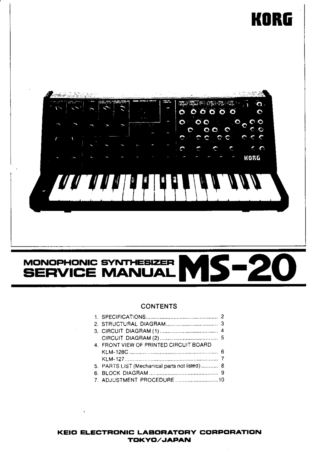 Korg MS-20 manual 