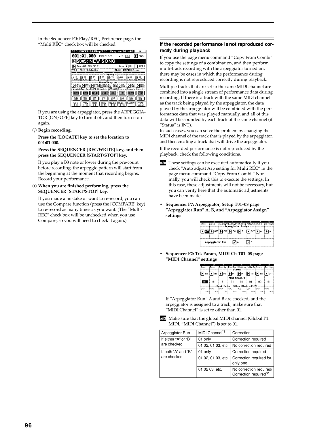 Korg music workstation, sampler manual Correction required*2 