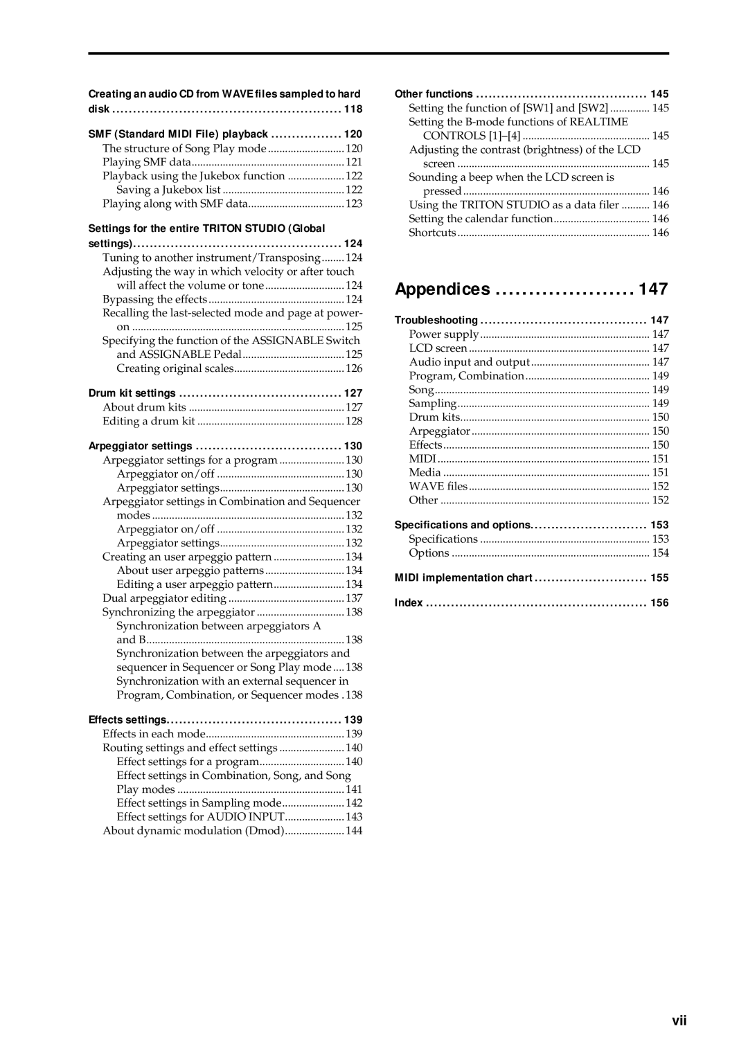 Korg sampler, music workstation manual Vii, Disk 