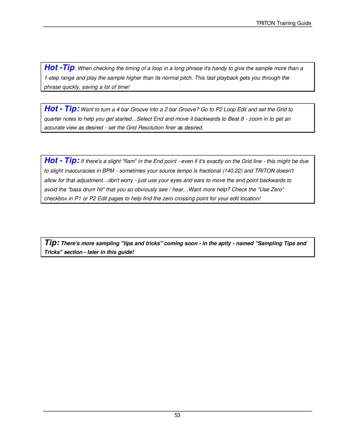 Korg Musical Instrument manual Triton Training Guide 