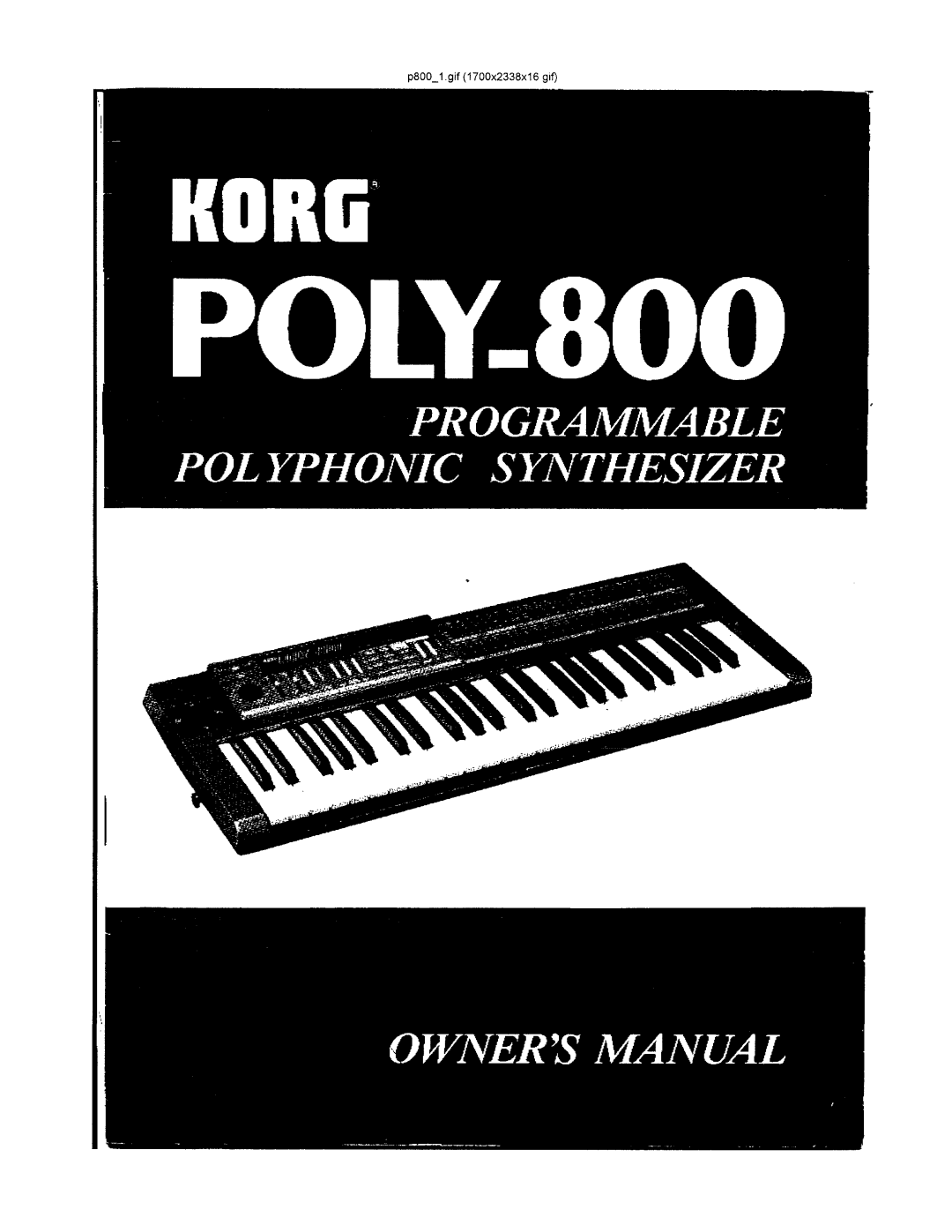 Korg POLY-800 manual 