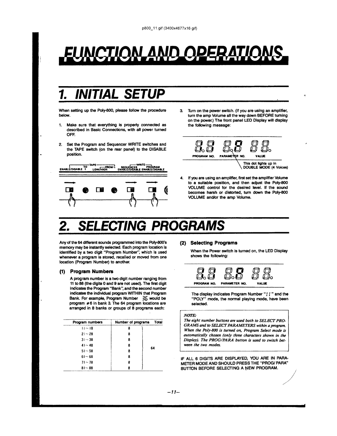 Korg POLY-800 manual 