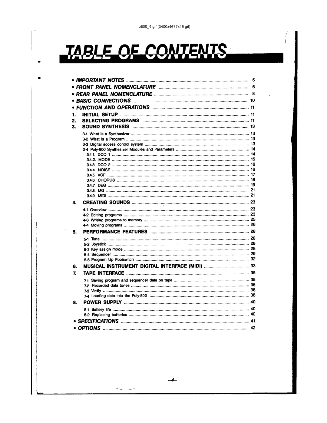 Korg POLY-800 manual 