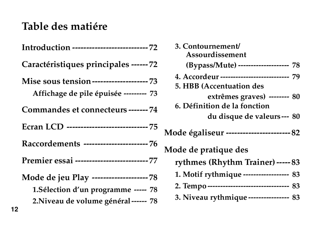 Korg PX3B manual Introduction Caractéristiques principales, Mode de jeu Play, Mode de pratique des Rythmes Rhythm Trainer 