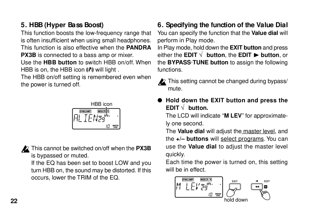 Korg PX3B manual Hold down the Exit button and press, Edit button 