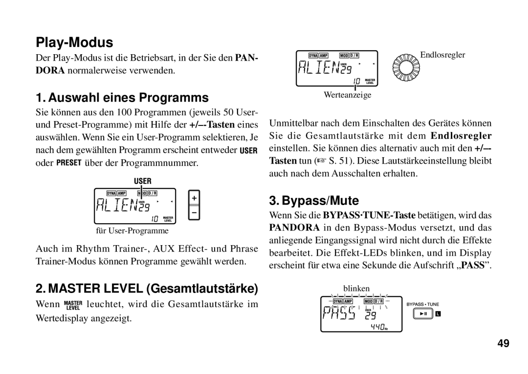 Korg PX3B manual Master Level Gesamtlautstä rke 