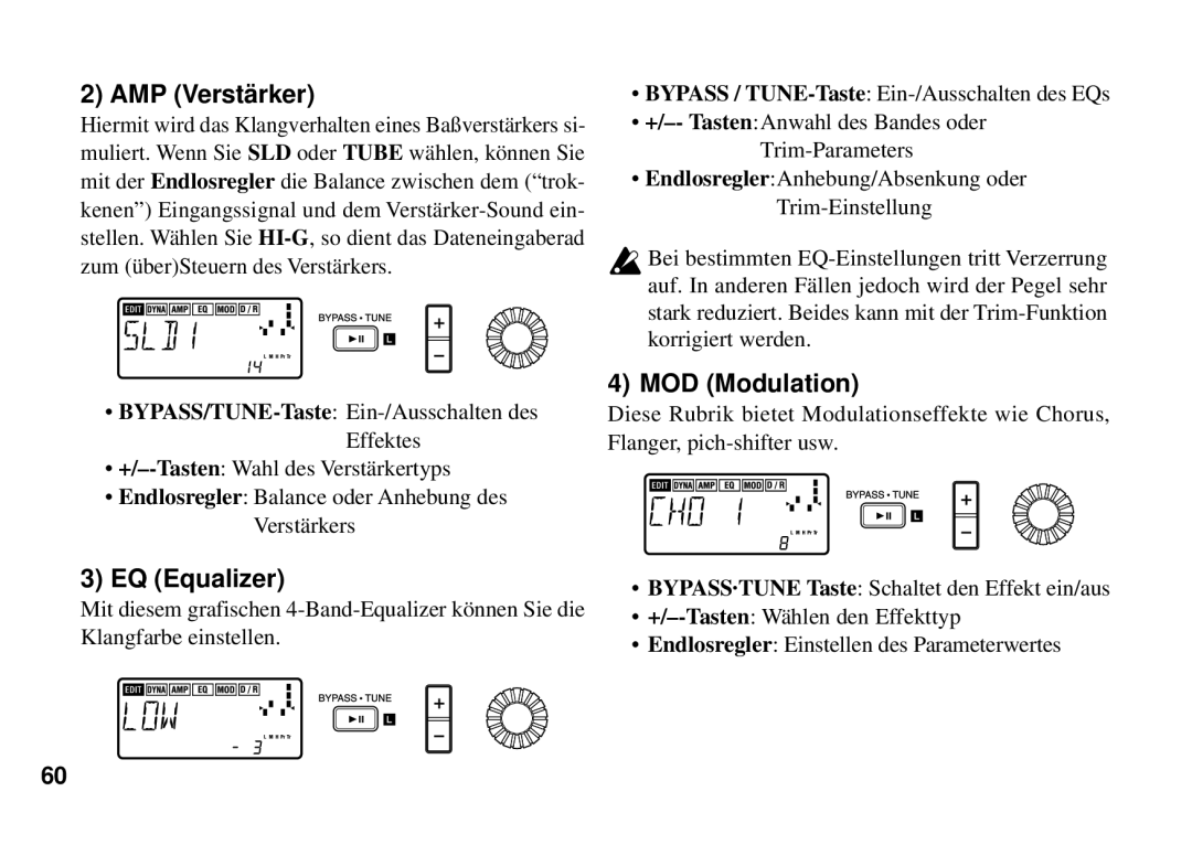 Korg PX3B manual AMP Verstä rker 