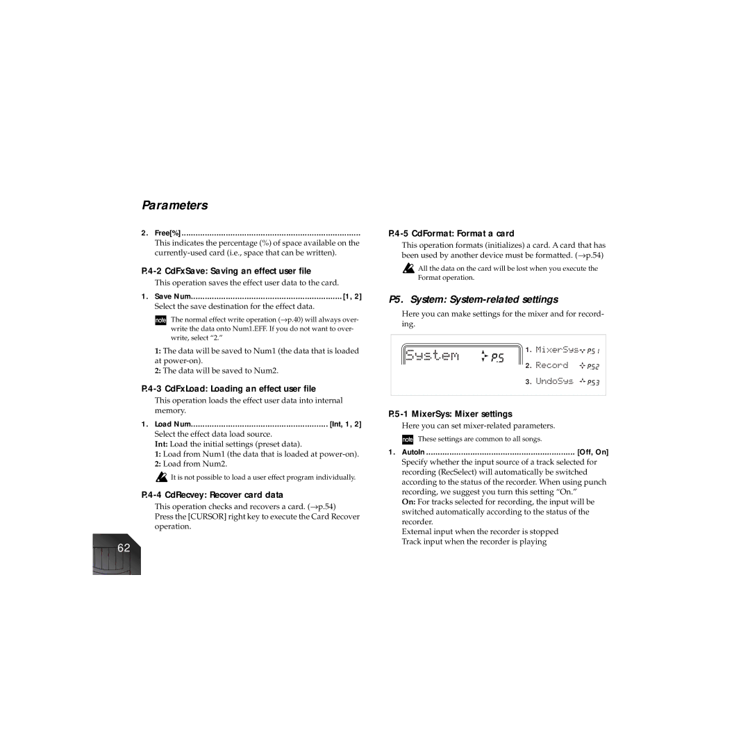 Korg PXR4 owner manual P5. System System-related settings 