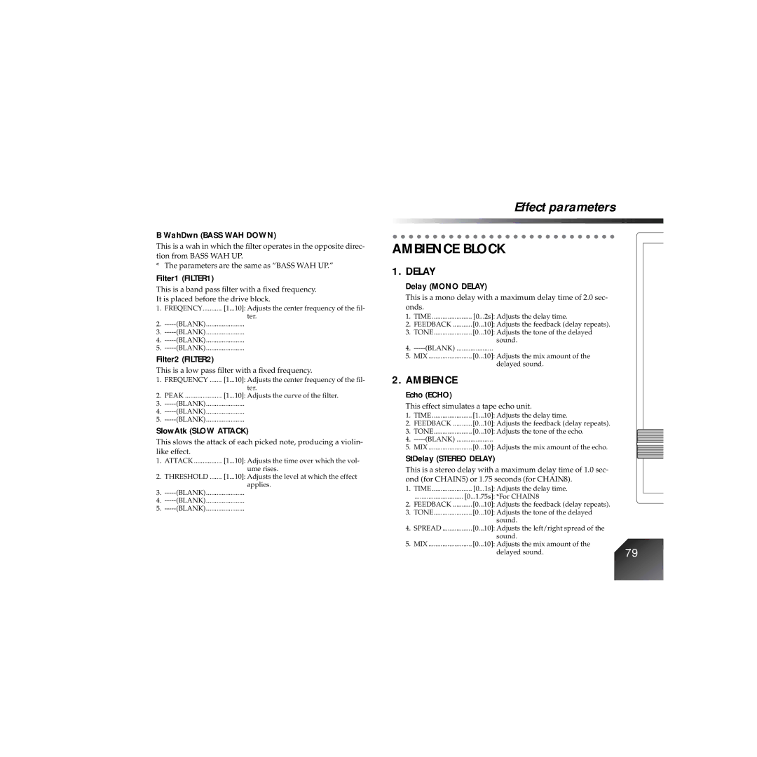 Korg PXR4 owner manual Ambience Block 