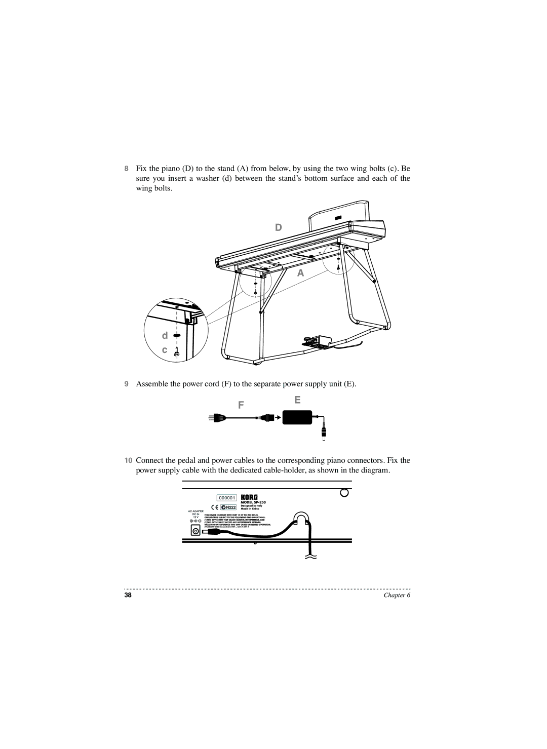 Korg SP-250 manual Chapter 