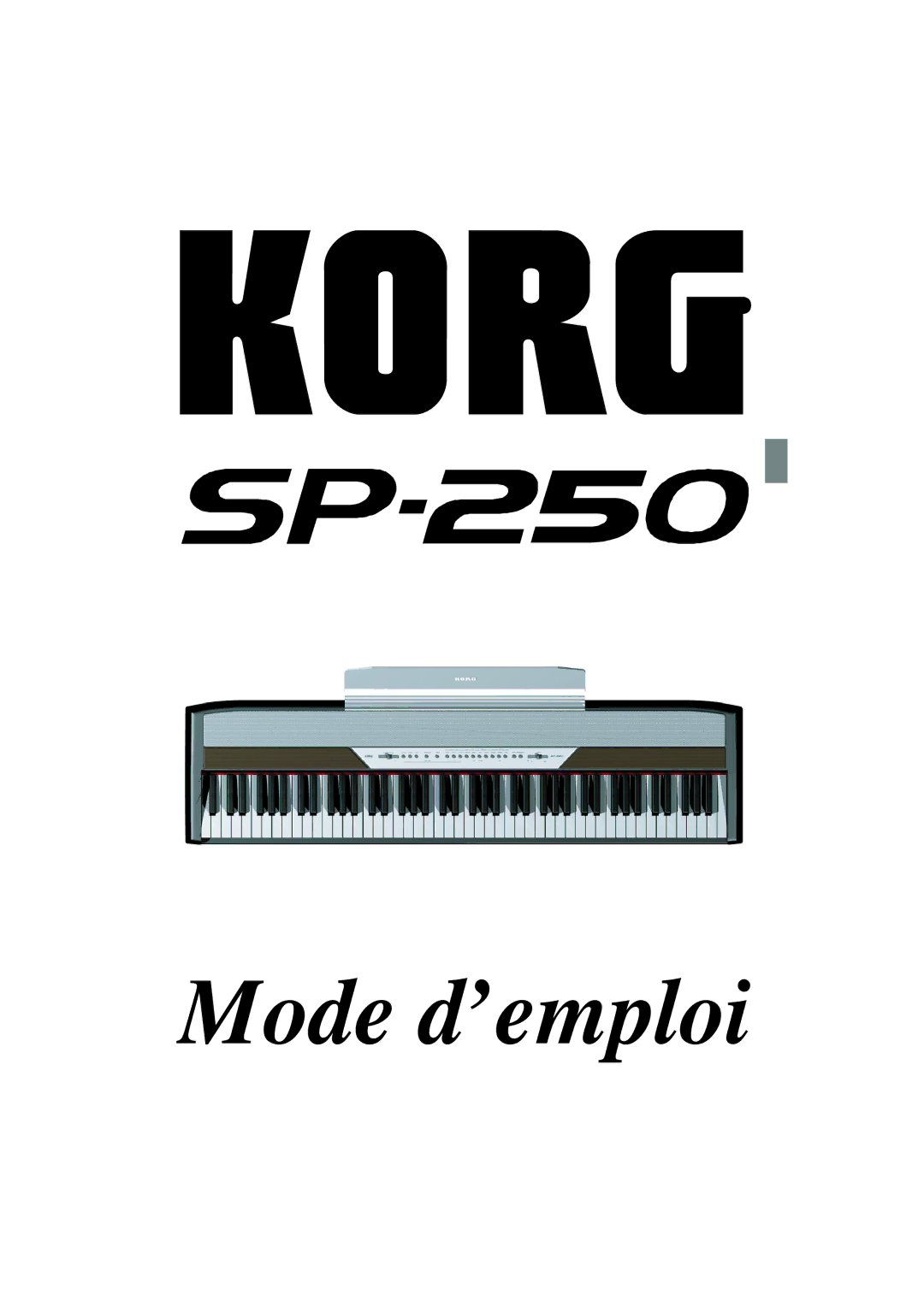 Korg SP-250 manual Mode d’emploi 