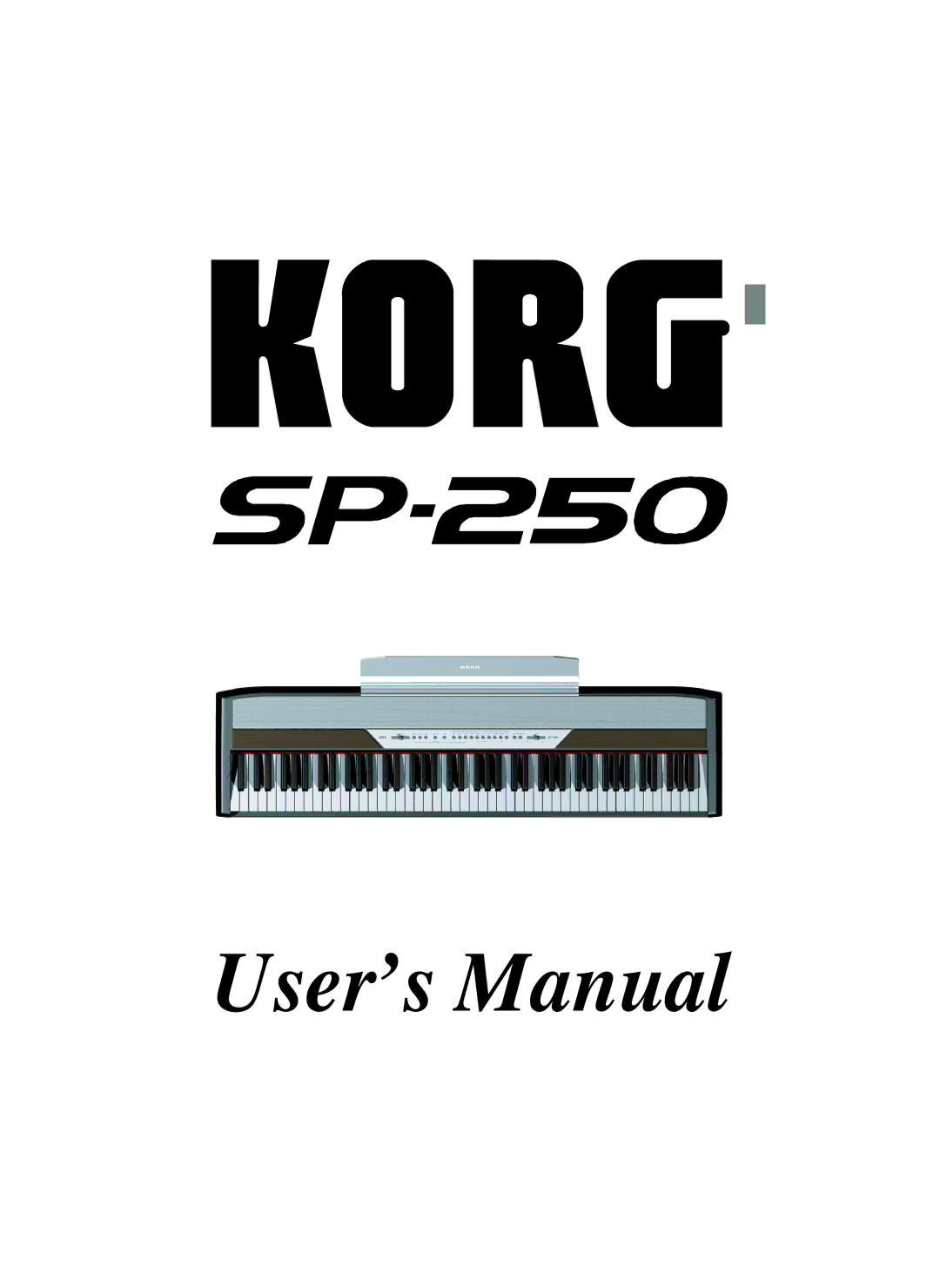 Korg SP-250 manual User’s Manual 