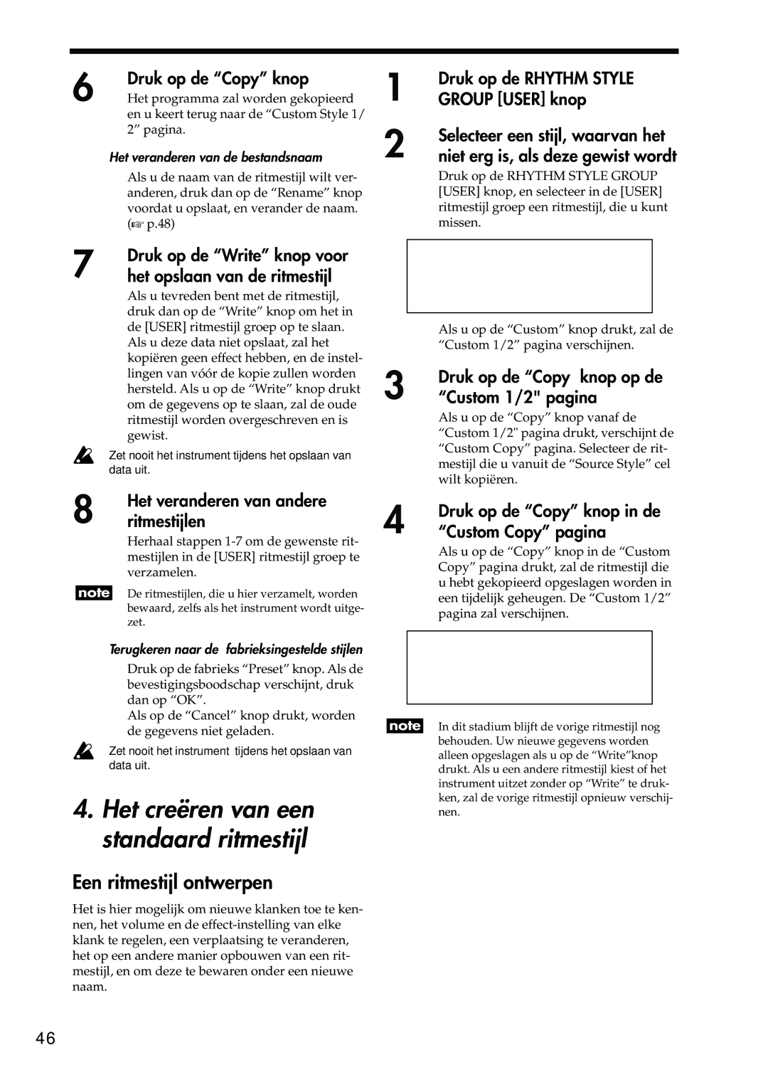 Korg Sp-500 manual Een ritmestijl ontwerpen 