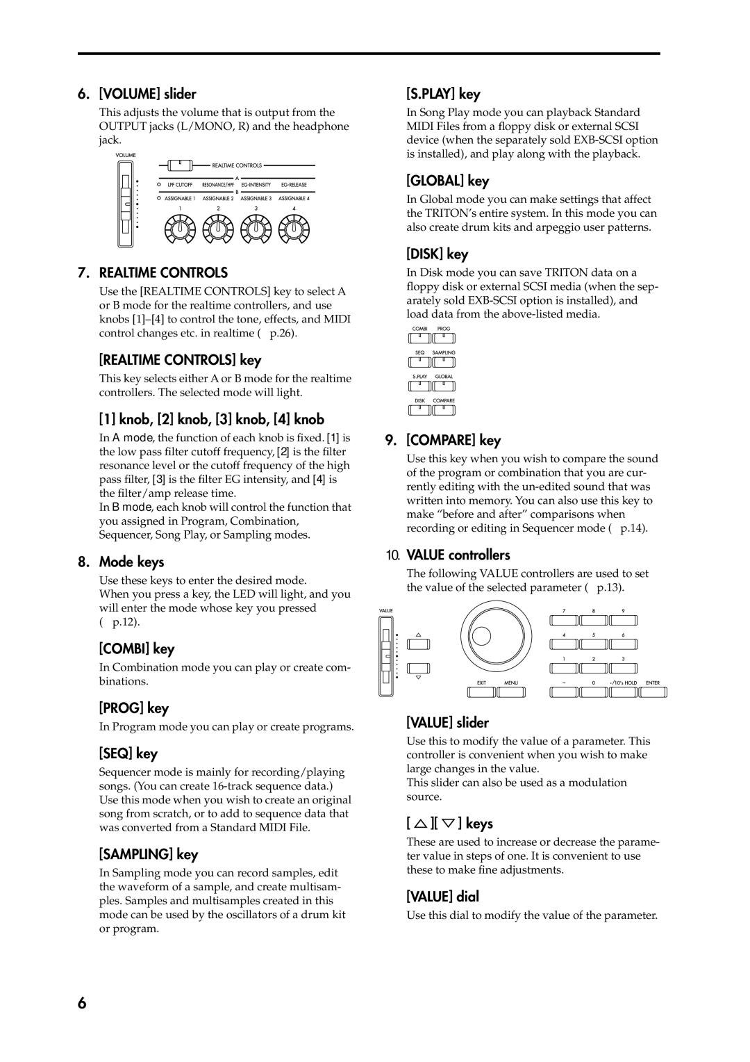 Korg Speaker System owner manual Realtime Controls 