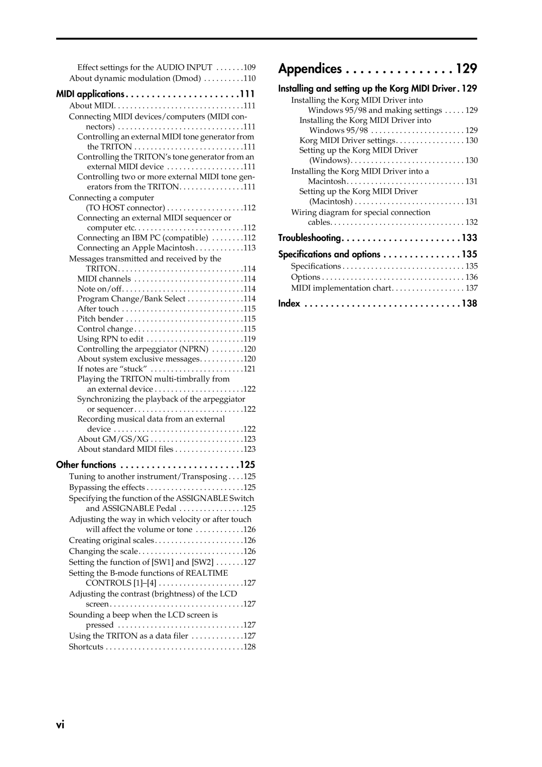 Korg Speaker System owner manual Midi applications, Other functions, Installing and setting up the Korg Midi Driver, Index 