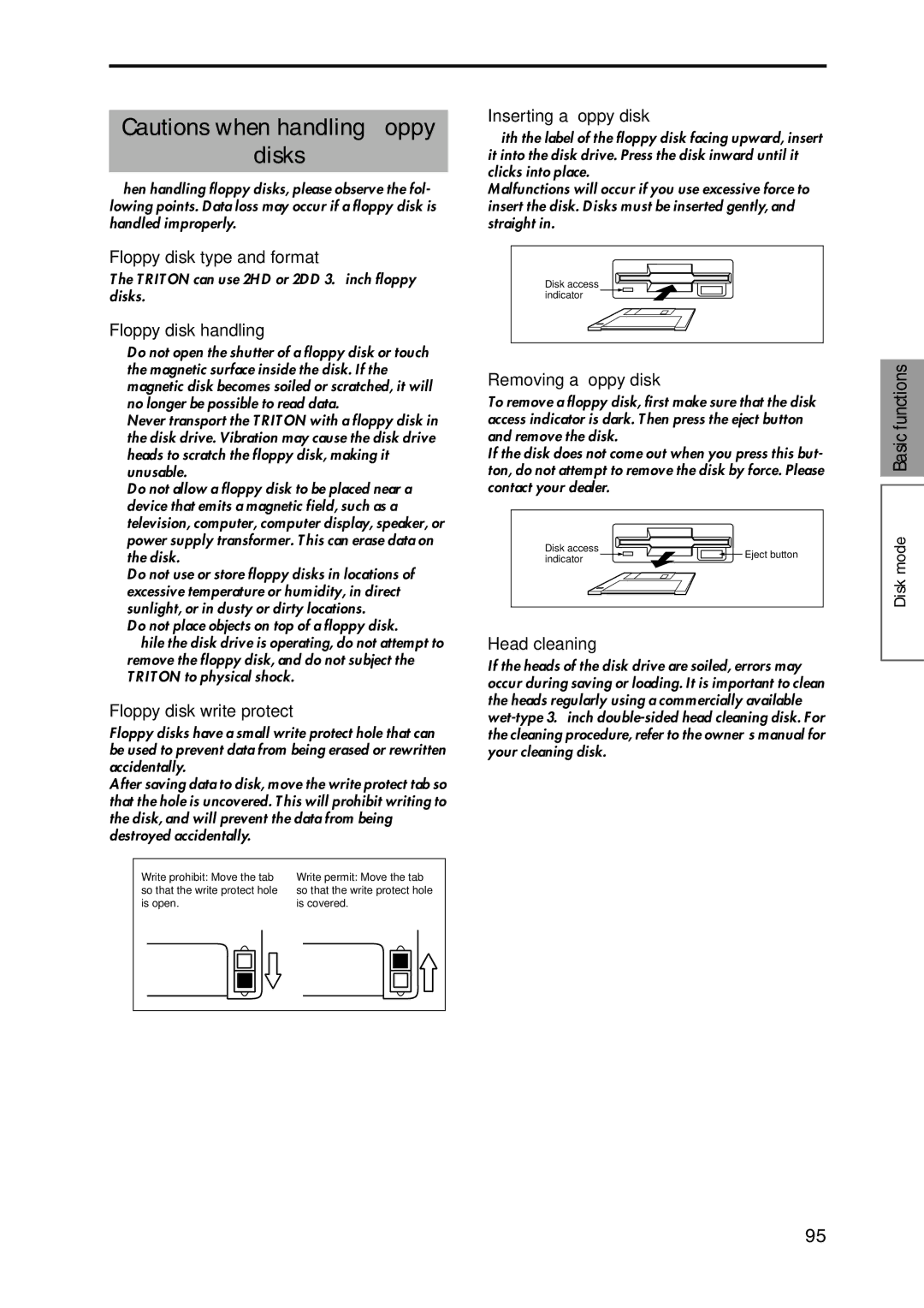 Korg Speaker System owner manual Disks 