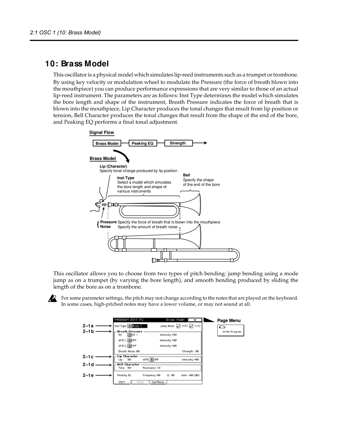 Korg Synthesizer manual Brass Model 