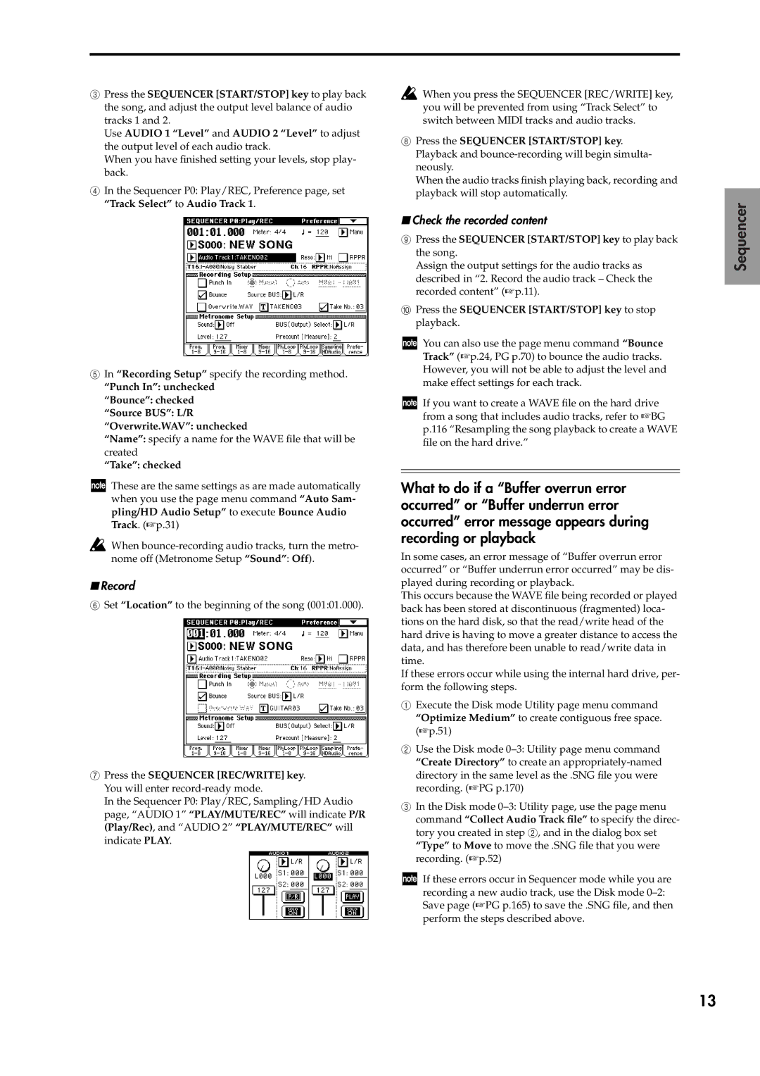 Korg V2 manual When you have ﬁnished setting your levels, stop play- back 