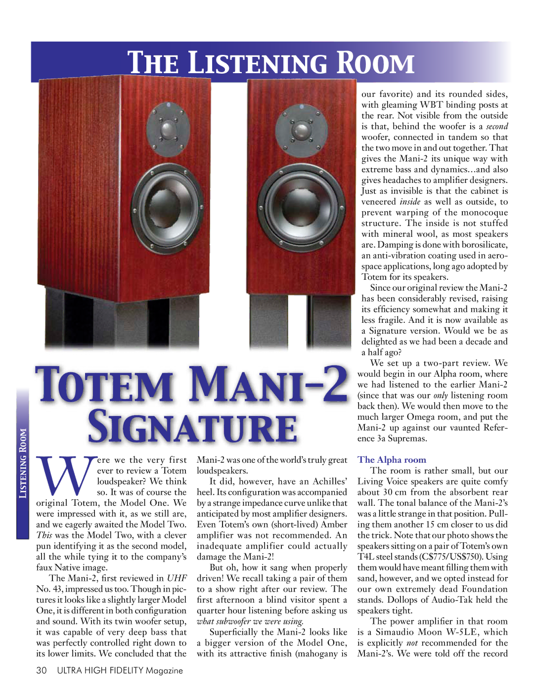 Koss 76 manual Totem MANI-2 