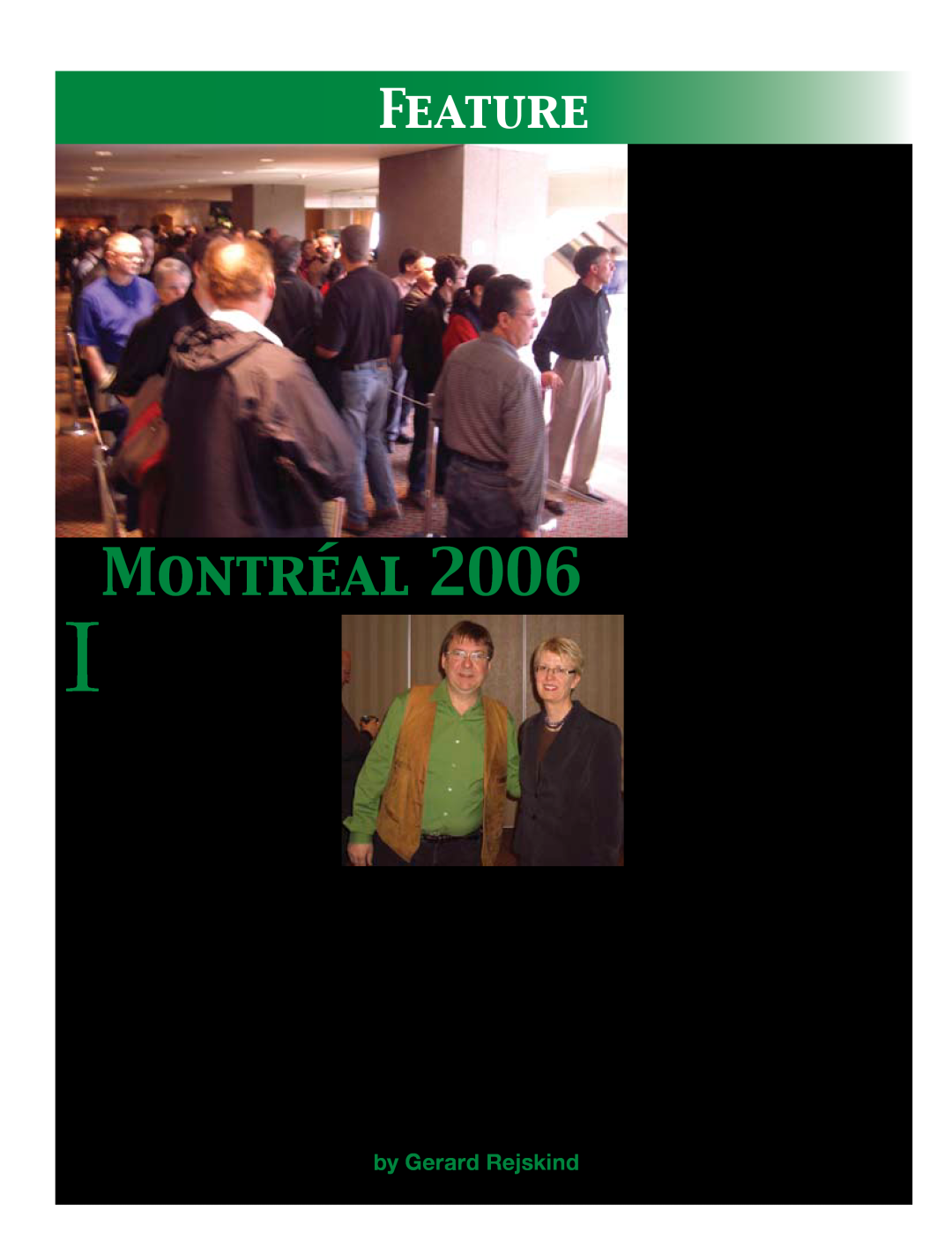 Koss 76 manual Montréal, Feature, by Gerard Rejskind 