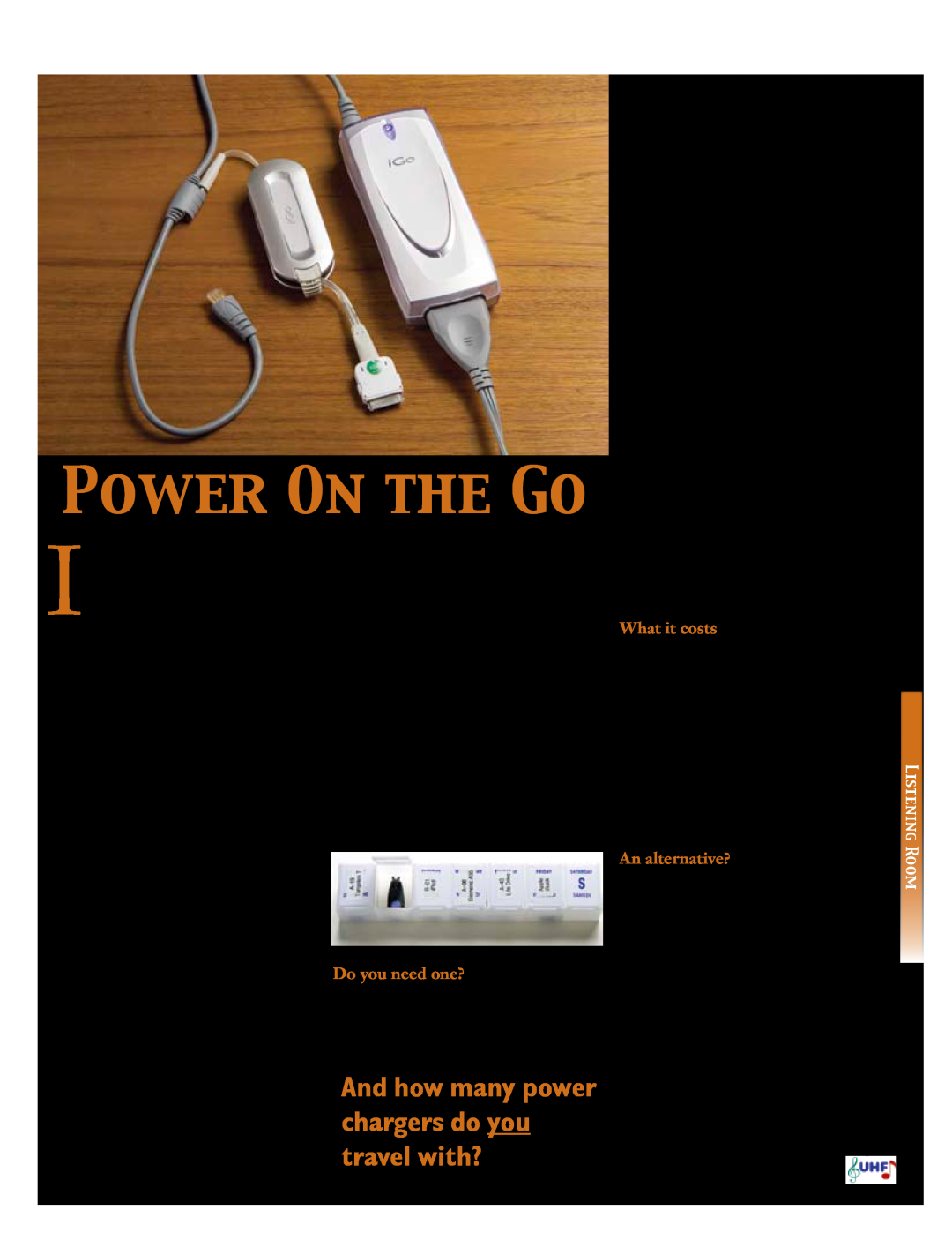Koss 76 Power On The Go, And how many power chargers do you travel with?, Do you need one?, What it costs, An alternative? 
