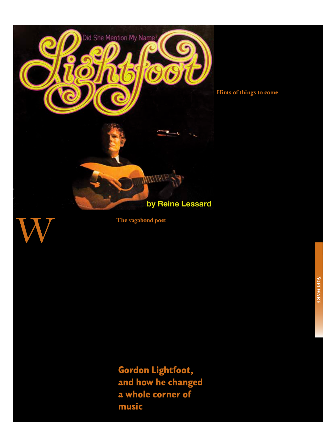Koss 76 manual Gordon Lightfoot, and how he changed a whole corner of music, by Reine Lessard, The vagabond poet 