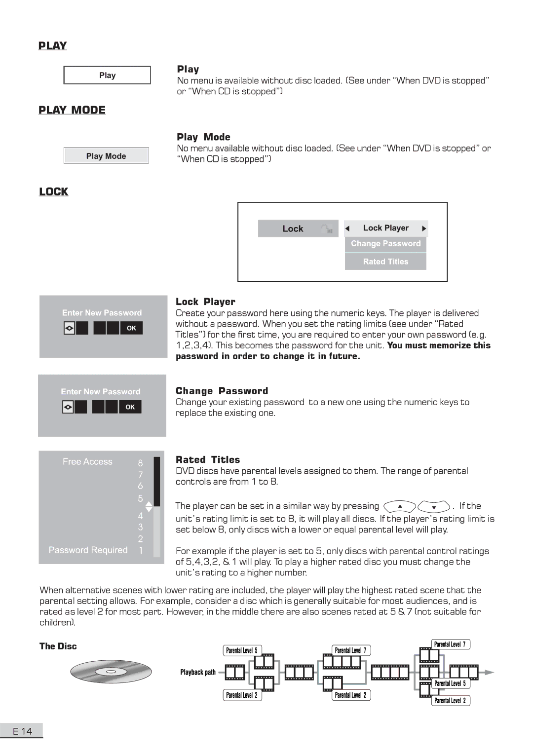 Koss KS3101A-2 instruction manual Play Mode, Lock 