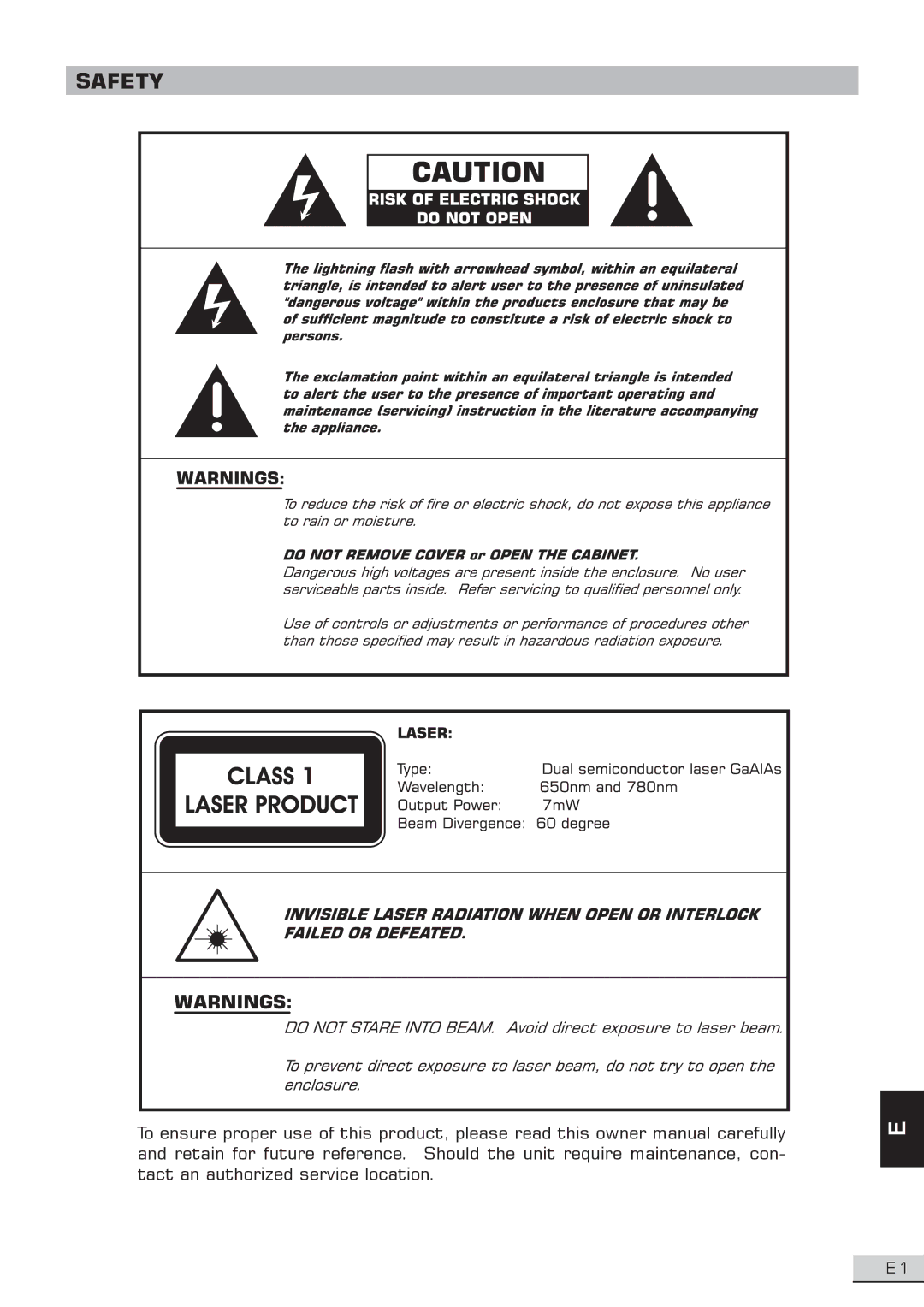 Koss KS3101A-2 instruction manual Safety 