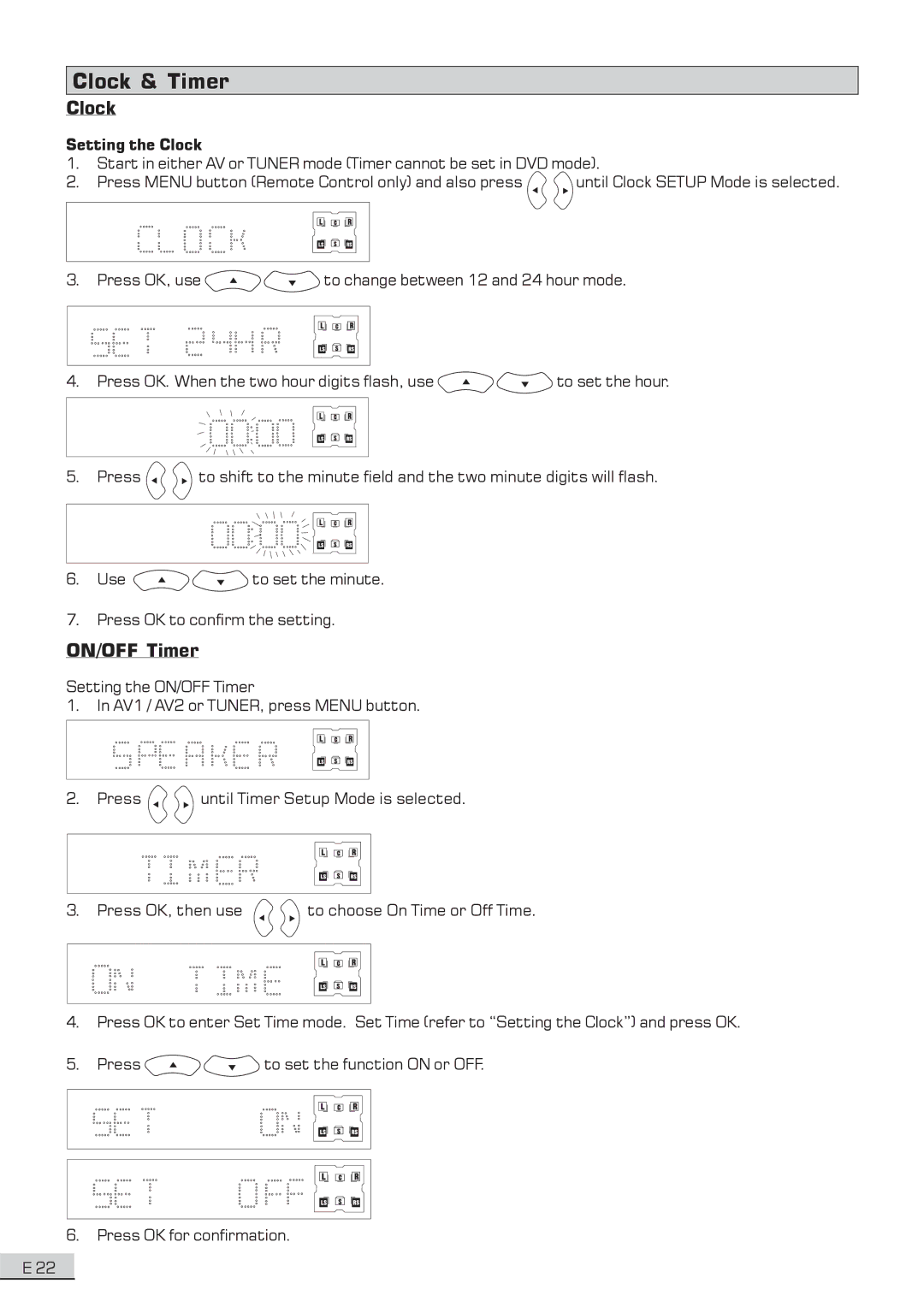 Koss KS3101A-2 instruction manual Clock & Timer, ON/OFF Timer 