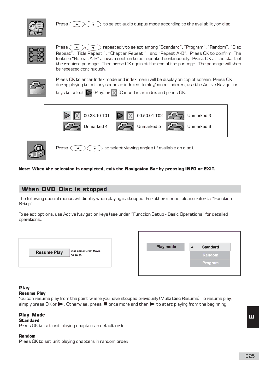 Koss KS3101A-2 instruction manual When DVD Disc is stopped, Play 